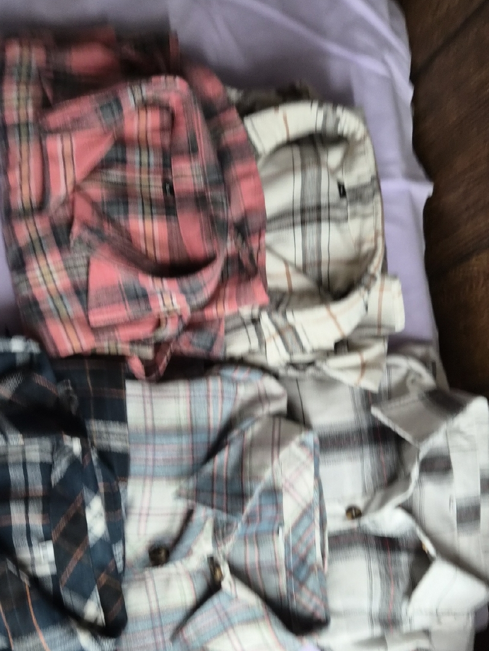 5 Womens Flannel Shirts - Pink and White Options